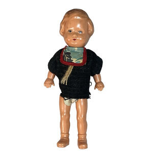 Edi German 6.5 inch Vintage Jointed Celluloid Plastic Baby Boy Doll Toy Mid Cent